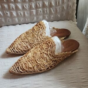 Vince Camuto Women's Gold Woven Mules